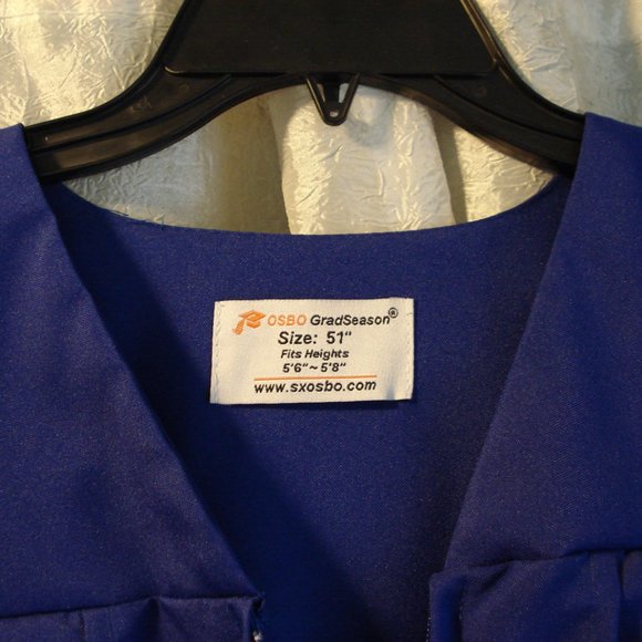 ROYAL BLUE GRADUATION ROBE & HAT - Picture 2 of 5